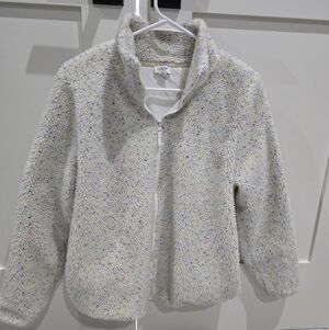 J. Crew Womens Cream Sherpa Jacket with Multicolor Speckles